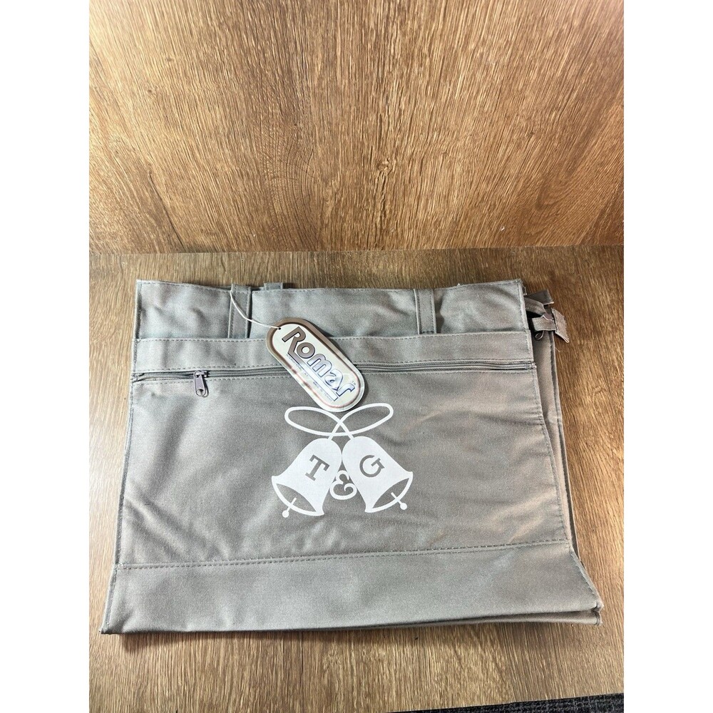 Vintage Romar International Canvas Zipper Utility Tote Bag Gray T&G